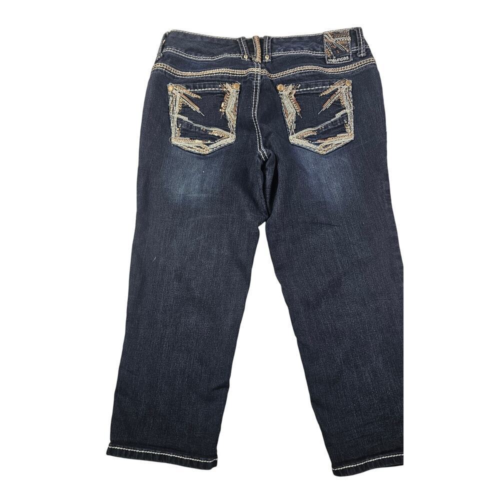 Maurices think stitch cropped y2k jeans sz 5/6 bling stretch comfort EUC casual